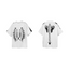 RE-BONE (Skeleton Line) Water-Worn Skeleton Print, Distressed, Loose-Fit Short-Sleeve T-Shirt