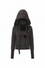 Asymmetric Hooded Sweatshirt Jacket