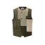 Vintage Wool Raw-Edge Patchwork Asymmetric Layering Vest