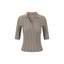 French-Inspired Ribbed Half Sleeve Polo Knit Top