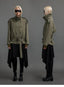 Cropped Trench Jacket with Stand Collar and Curved Shoulders
