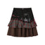 NANA Collaboration Plaid Patchwork Lace-Up Tiered Skirt