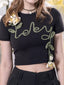 Handmade Crochet Cropped T-Shirt