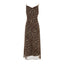 Leopard Print Chiffon Cowl Neck Bodycon Slip Dress