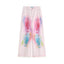 Light Pink Hand-Drawn Print Raw Hem Loose Wide-Leg Jeans