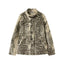 Leopard Print Faux Fur Glossy Stand Collar Cropped Casual Jacket
