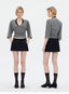 V-Neck Batwing Sleeve Waist-Cinching Knit Top