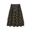 Patchwork Plaid Asymmetrical Drawstring Versatile Playful Maxi Skirt