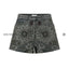 Vintage Printed Denim Shorts
