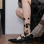 Romantic Floral Sheer Crew Socks