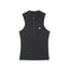 Summer Slim-Fit Hooded Mesh Panel Vest with Mini Stand Collar