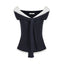 Contrast Color Off-Shoulder T-Shirt