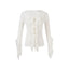 Lace Ruffle V-Neck Knit Cardigan