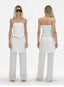 Asymmetric Button Slit Bandeau Top with Built-In Pads