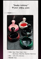 Dark Gothic Black & Red Serpent King Ashtray