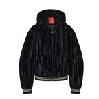 TENXTEN Embroidered Faux Fur Acetate Hoodie
