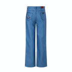 TENXTEN Hand-Stitched Distressed Moleskin Straight-Leg Pants
