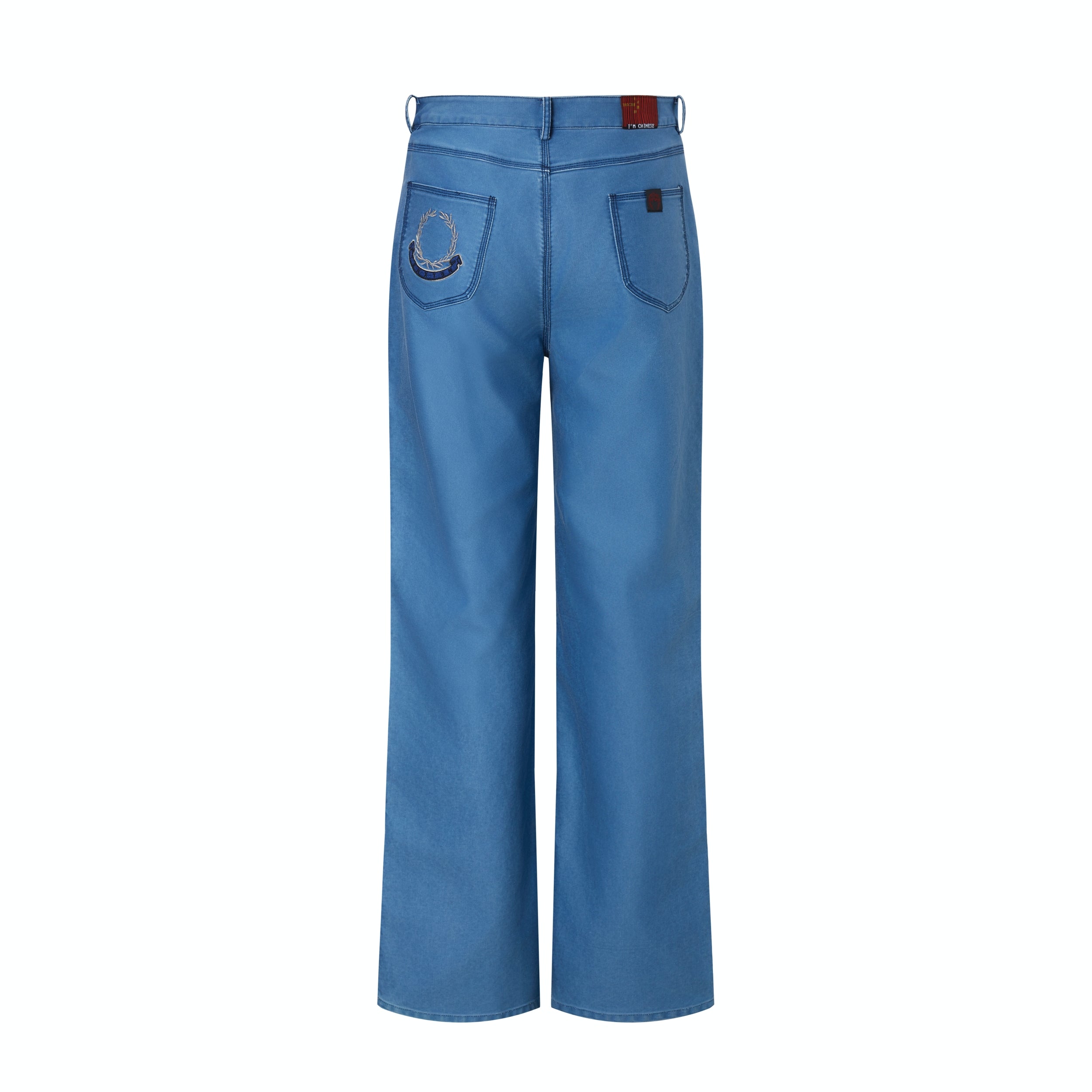 TENXTEN Hand-Stitched Distressed Moleskin Straight-Leg Pants