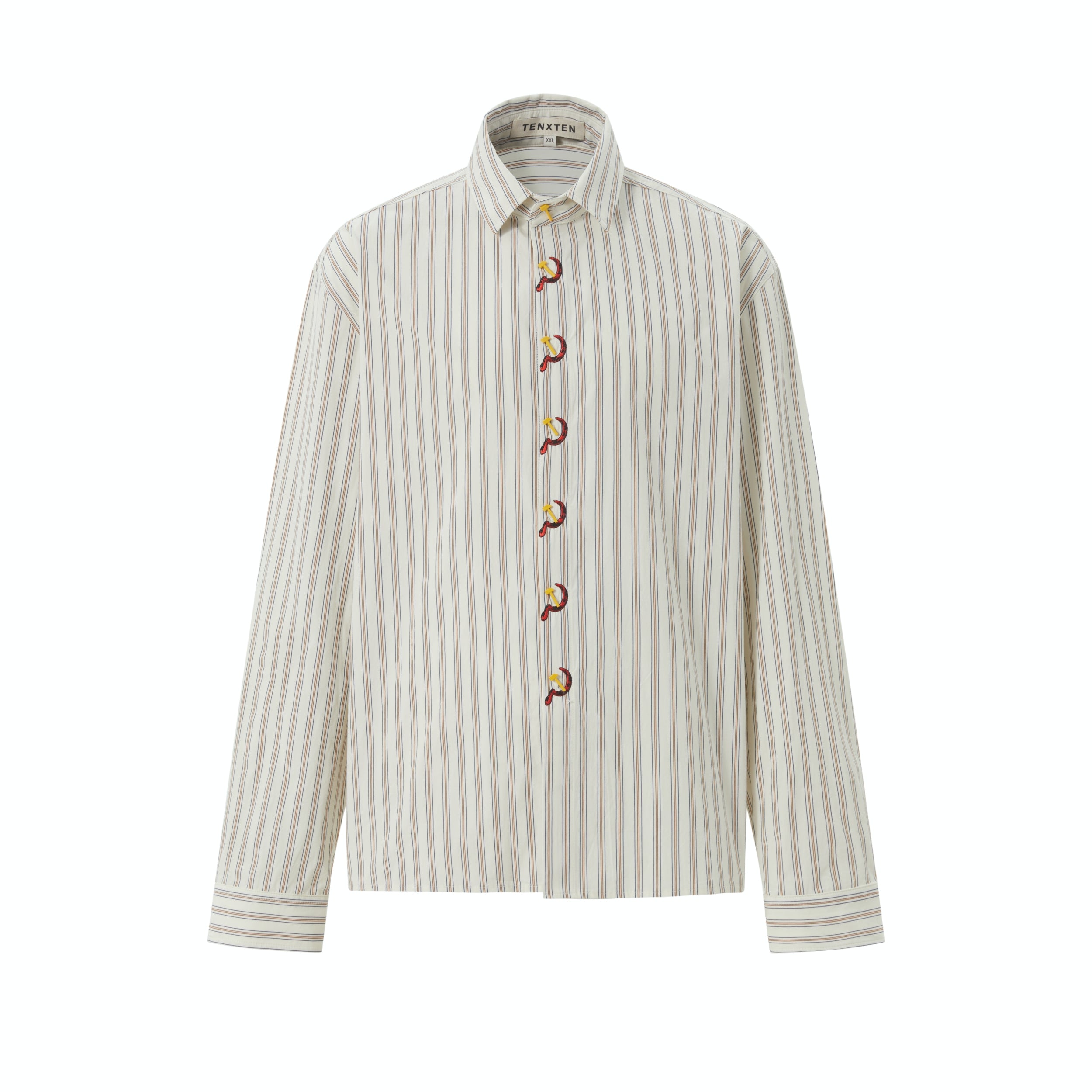 TENXTEN Italian Stripe USSR Emblem Graphic Shirt Main image