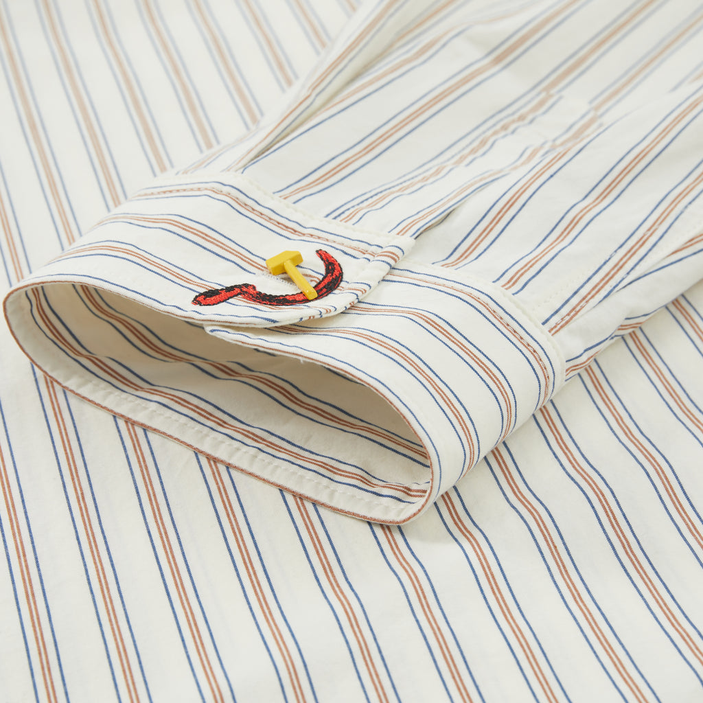 TENXTEN Italian Stripe USSR Emblem Graphic Shirt