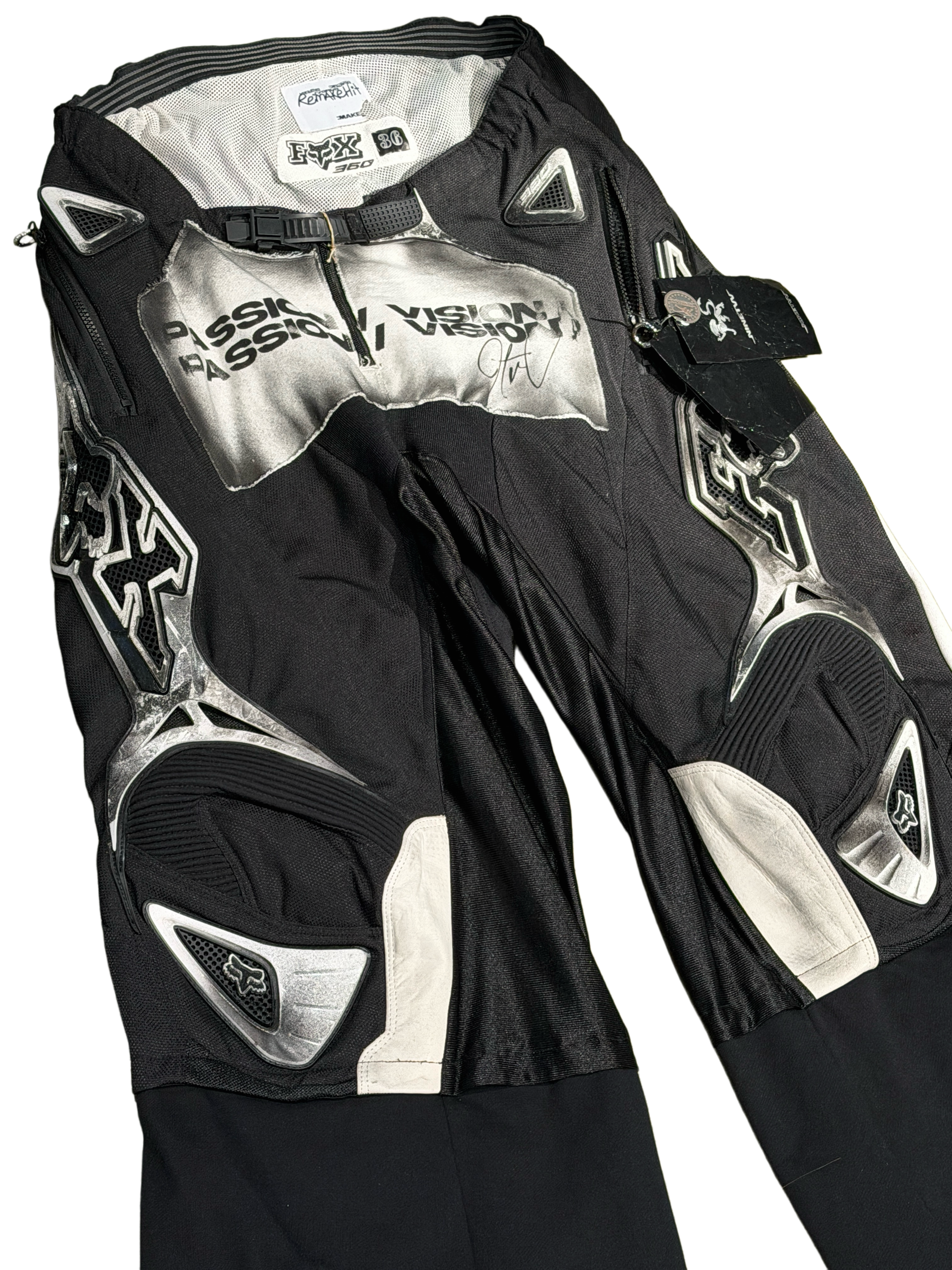 9tw-Motorcyle-lnspored Deconstructed Pants