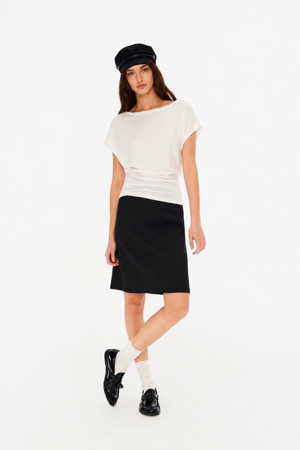 Classic Loose-Fit Asymmetric Shoulder Tee in Four Colors