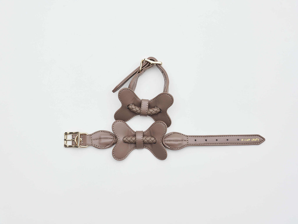 16 CLAW CRAFT - Bone-shaped bow woven pet collar