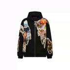 TENXTEN 650g Heavyweight Irregular Print Applique Sweatshirt