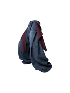 RELABEL Spatial Relations (R) Multi-coloured Striped Detachable Back Panel Oversized Washed and Distressed Jeans