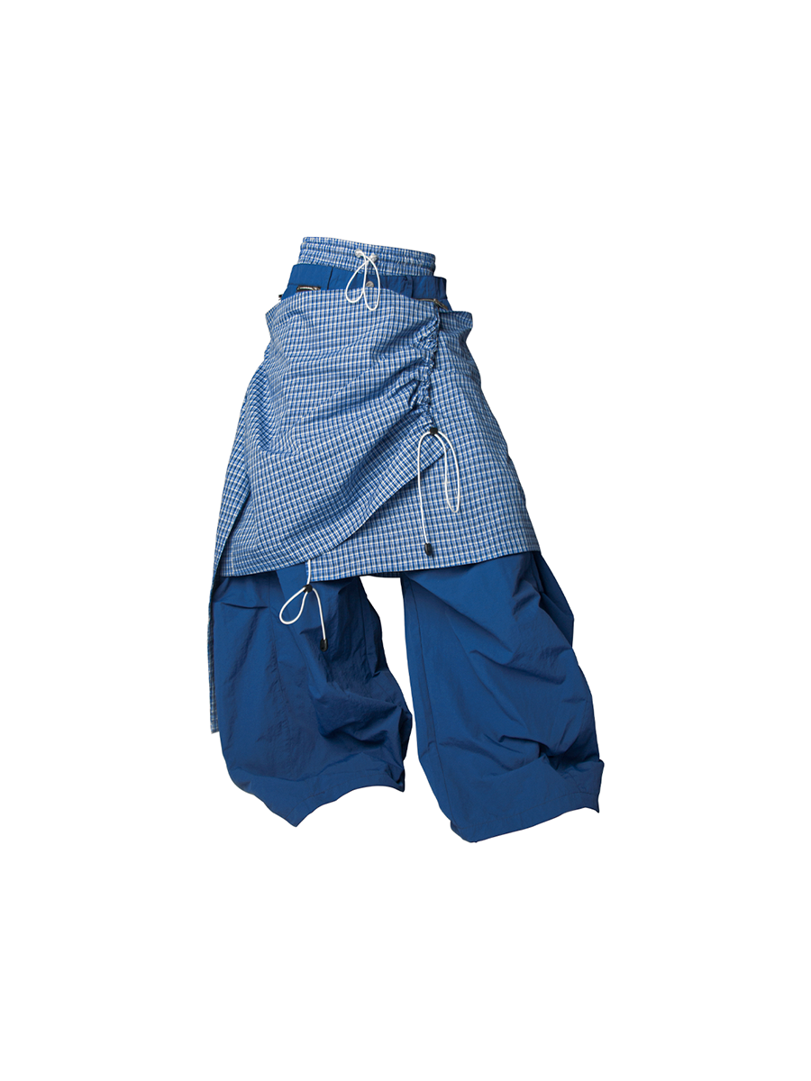 RELABEL Spatial Relations (Chongluan) Double-waistband Nylon Detachable Back Panel Loose Curved-leg Silhouette Casual Trousers