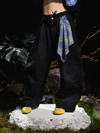 RELABEL Chrysalis · Chrysalis: Detachable square scarf, nappy cover, multi-zip, versatile styling, washed denim