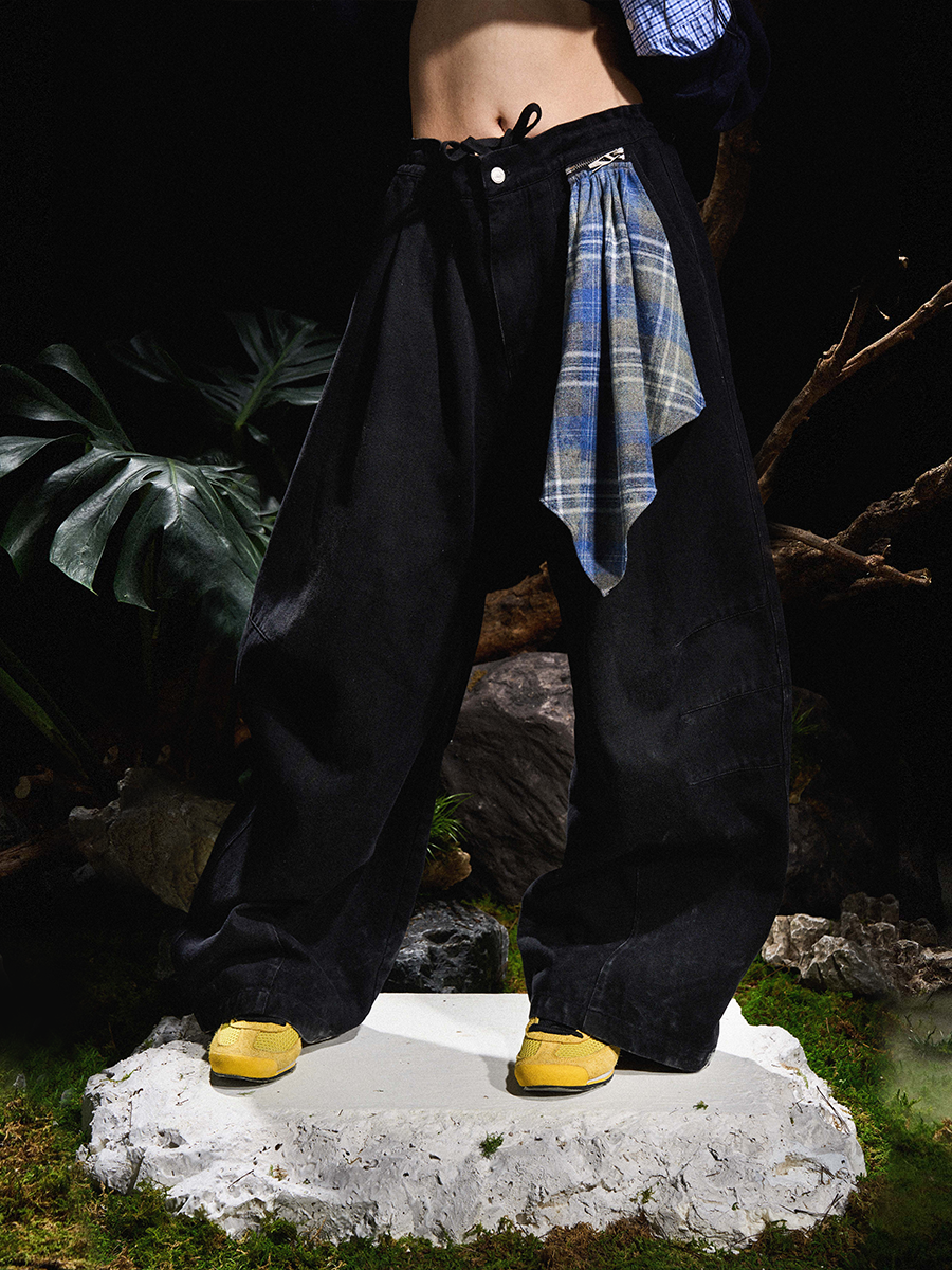 RELABEL Chrysalis · Chrysalis: Detachable square scarf, nappy cover, multi-zip, versatile styling, washed denim
