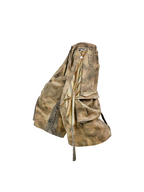 RELABEL (Cut-out Pattern) Camouflage Leopard-print Patchwork Detachable Scarf-Tie Workwear Cropped Shorts