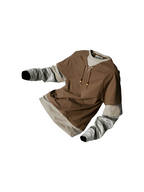 RELABEL Spatial Relationships (Parallel Lines) Four-Colour Striped Patchwork Knot Beaded Mock Three-Piece Long-Sleeved T-Shirt