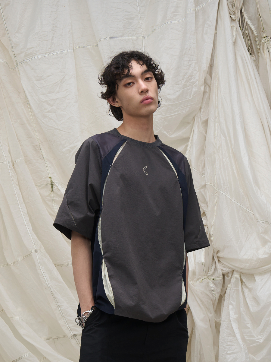 RELABEL Time Element (Gap) Multi-material Colour-block Patchwork Outdoor Cooling Quick-dry T-shirt Secondary image