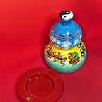 Eternal Cycle Jingdezhen Taoist Ceramic Hollowed An-Ba-Xian (Dark Eight Immortals) Gourd Incense Burner