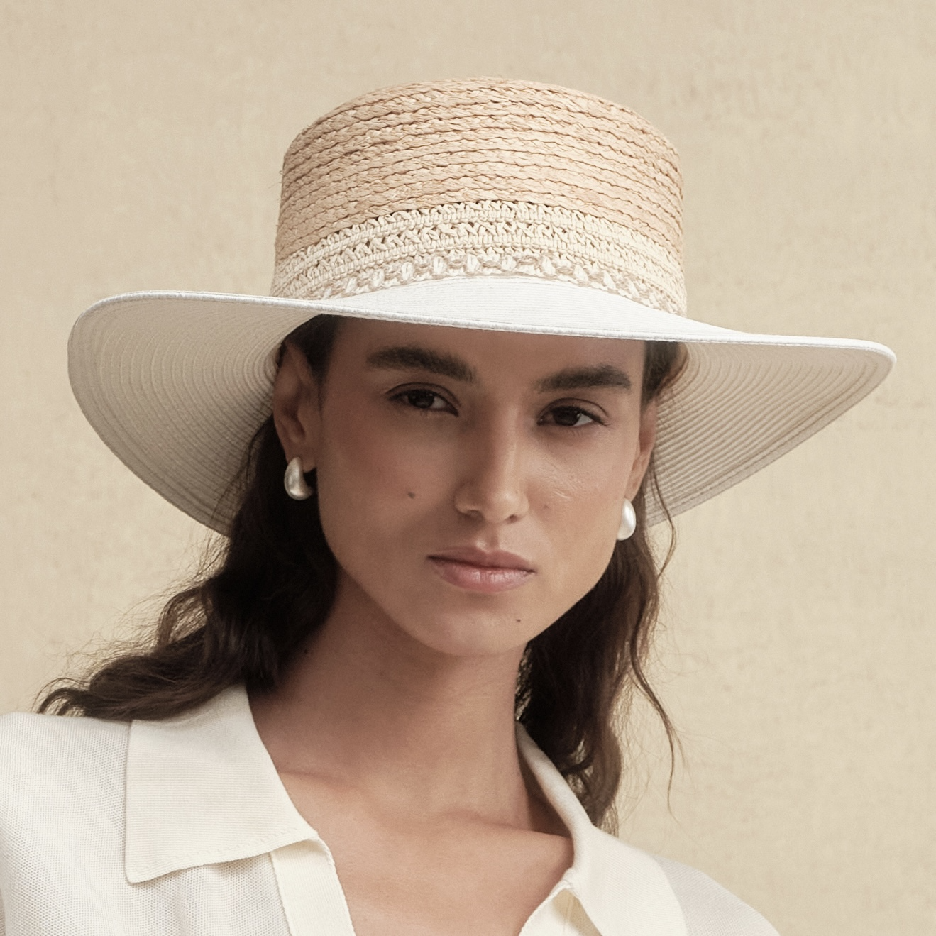 Textured Weave Fringe Boater