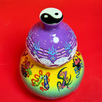 Eternal Cycle Jingdezhen Taoist Ceramic Hollowed An-Ba-Xian (Dark Eight Immortals) Gourd Incense Burner