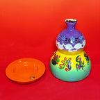 Eternal Cycle Jingdezhen Taoist Ceramic Hollowed An-Ba-Xian (Dark Eight Immortals) Gourd Incense Burner