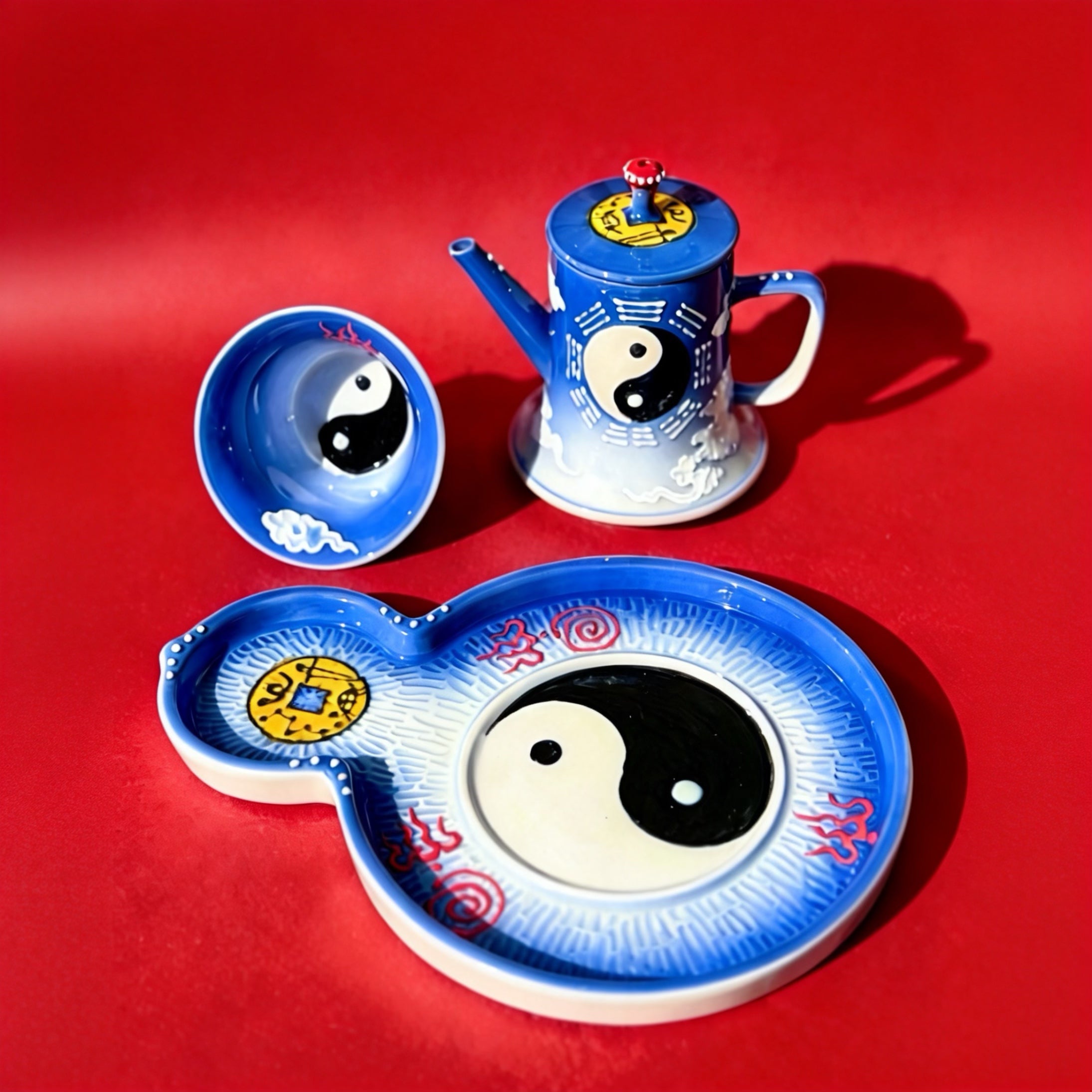 Eternal Cycle Jingdezhen Taoist Cultural Porcelain Tea Pot & Tea Set