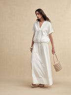 Timeless Capsule Fluid-Fit Drawstring Short-Sleeve Top