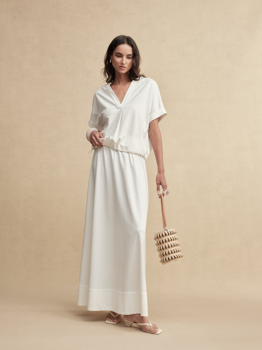 Timeless Capsule Fluid-Fit Drawstring Short-Sleeve Top