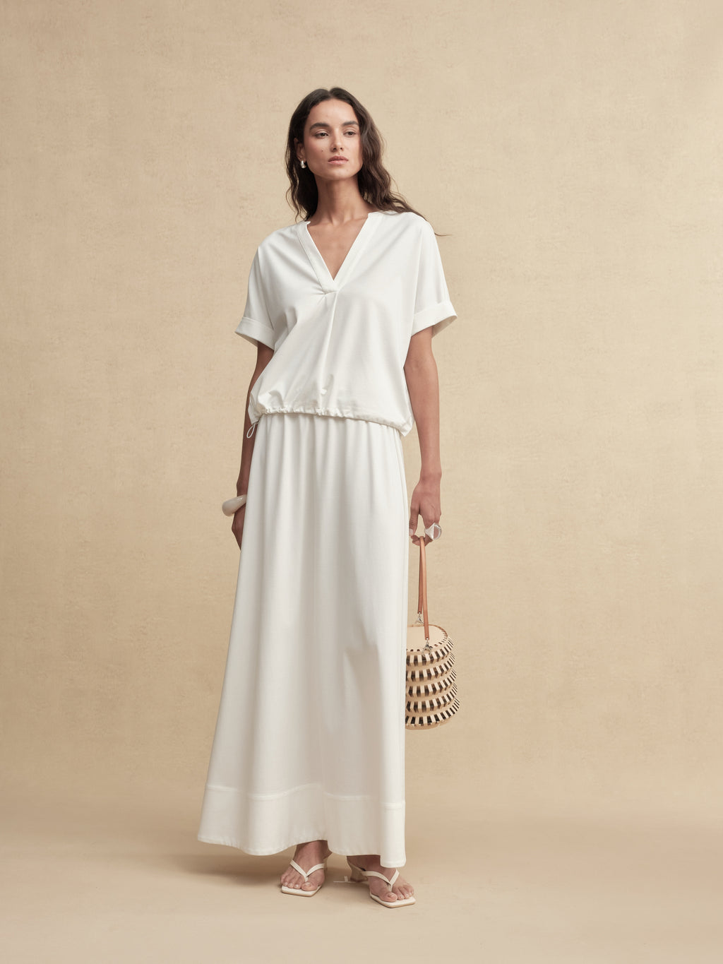 Timeless Capsule Fluid-Fit Drawstring Short-Sleeve Top