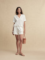 Timeless Capsule Fluid-Fit Drawstring Short-Sleeve Top