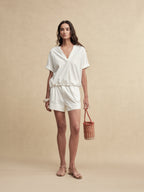 Timeless Capsule Fluid-Fit Drawstring Short-Sleeve Top