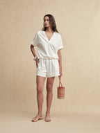 Timeless Capsule Fluid-Fit Drawstring Short-Sleeve Top