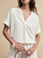 Timeless Capsule Fluid-Fit Drawstring Short-Sleeve Top