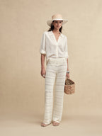 Hemp Patterned Knit Pants