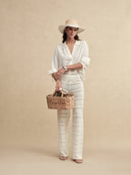 Hemp Patterned Knit Pants