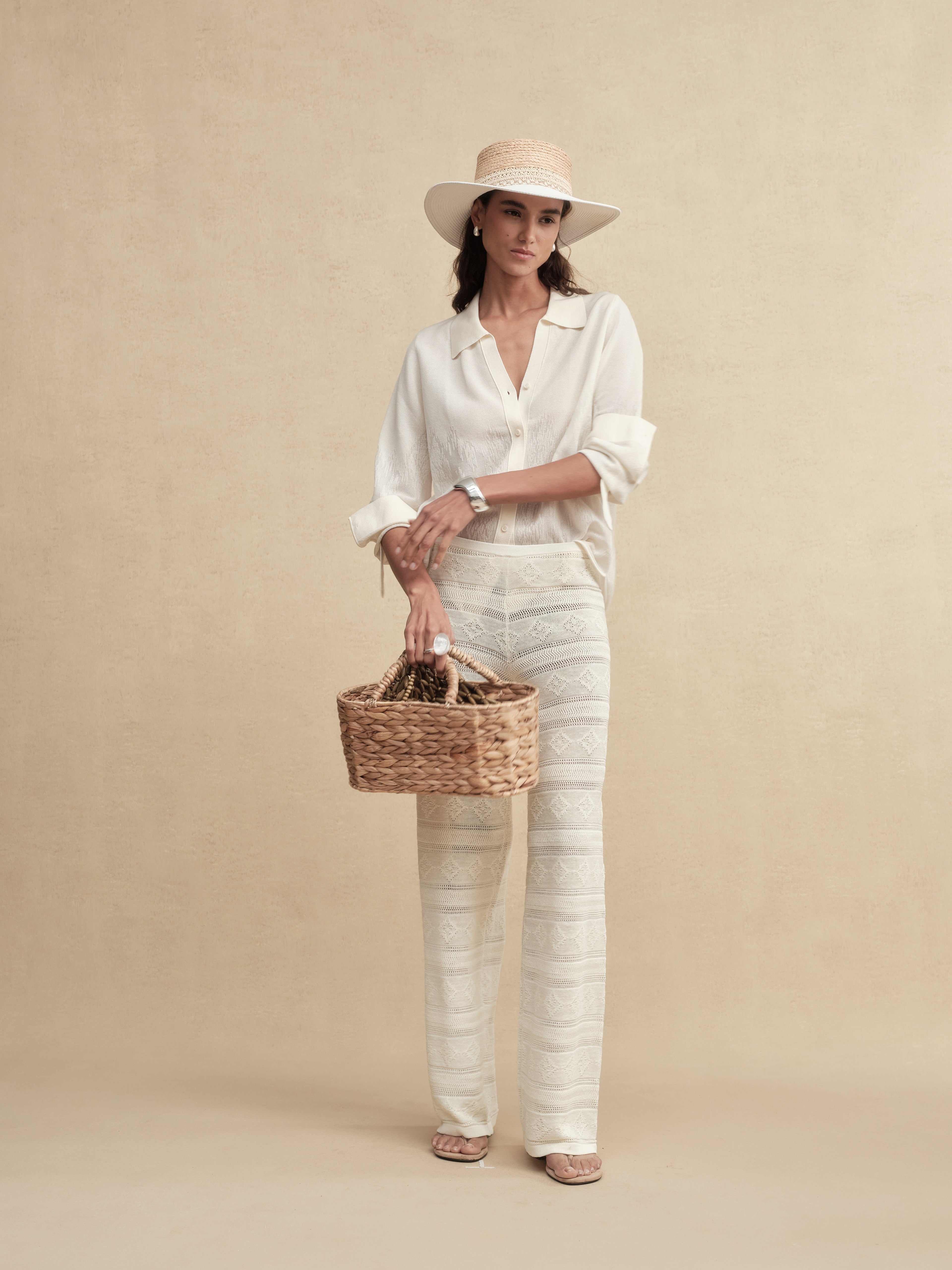 Textured Weave Fringe Boater